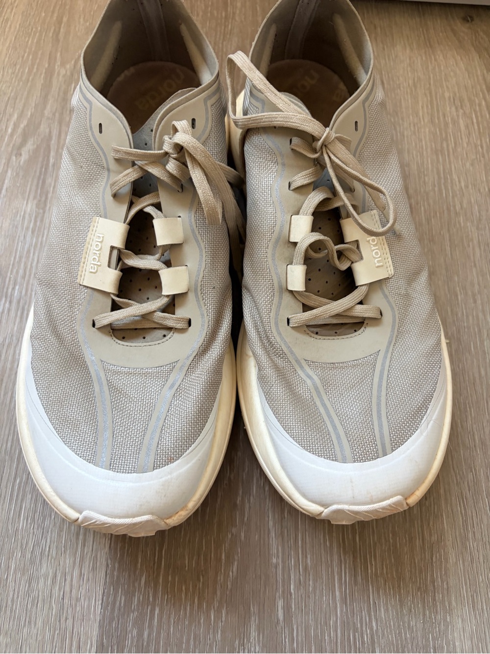 Norda 005 Men's Athletic Sneakers in Light Beige and Cream